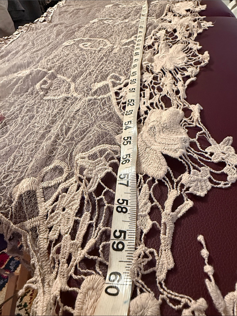 Lace Trim scarf shawl in Beige